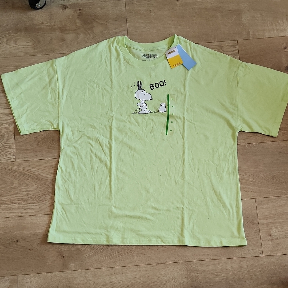 Peanuts Lime Green Men T-Shirt